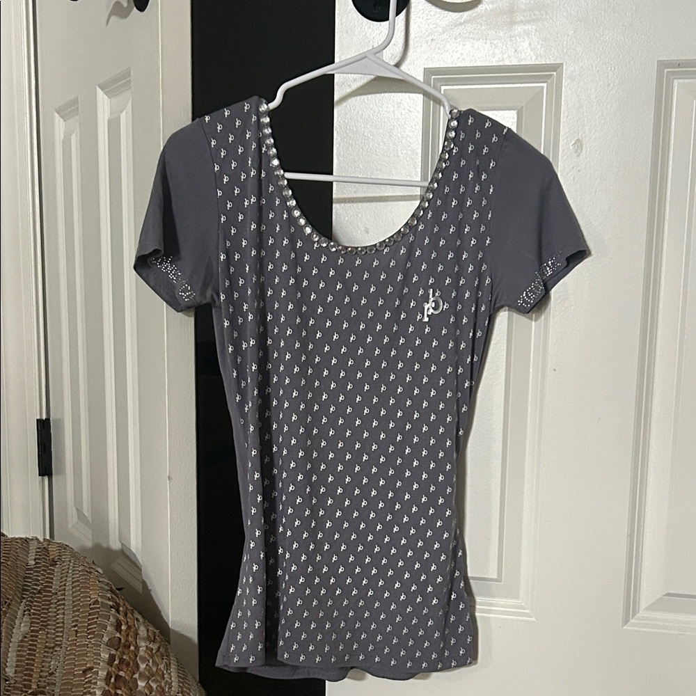 Gray Patterned Women's Top